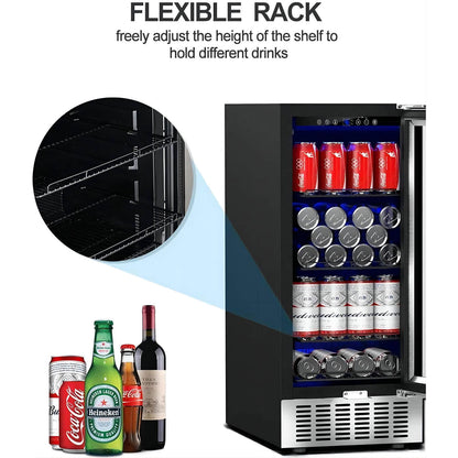 AOBOSI 15 inch Beverage Refrigerator 100 Cans - ‎JC-85C