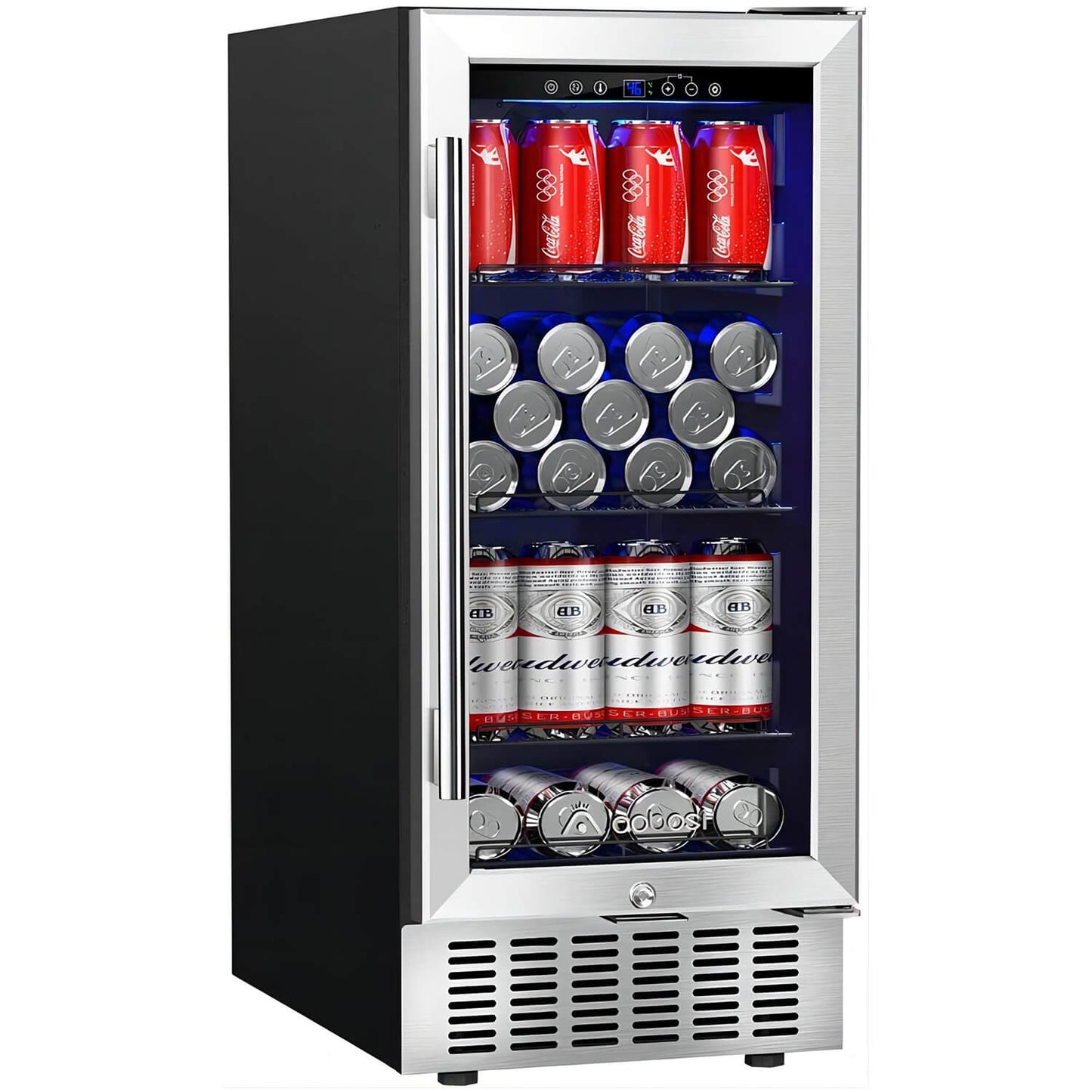 AOBOSI 15 inch Beverage Refrigerator 100 Cans - ‎JC-85C