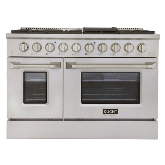 Kucht 48" Pro-Style Propane Gas Dual Fuel Range with 4 Burners in Stainless Steel, -  KDF482/LP-S