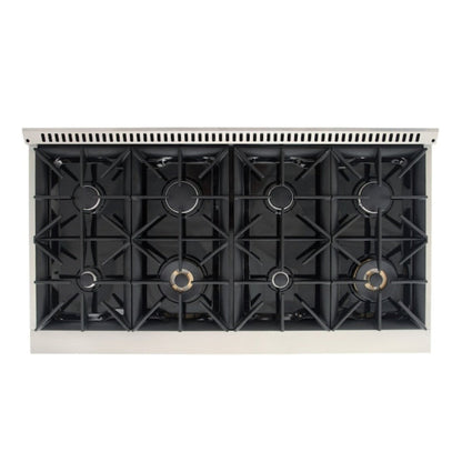 Kucht 48" Pro-Style Propane Gas Dual Fuel Range in Black with Rose Gold Accents, KDF482/LP-K-ROSE - KDF482/LP-K-ROSE