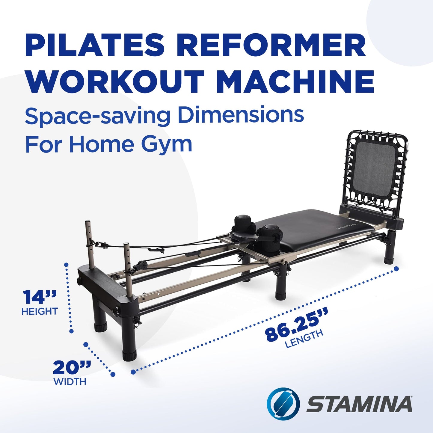 Stamina Products Aero Pilates 700 Foldable Reformer Fitness Machine with Cardio Rebounder (Used) - 261267