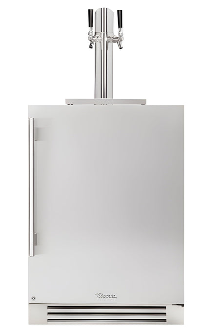 True Refrigeration: 24" Dual Tap Beverage Dispensor w/ Door Lock - TUR-24DD-L-SS-C