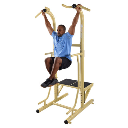 Stamina 65-1485 Weatherproof Steel Outdoor Fitness Power Tower Pro Station, Gold - 182235