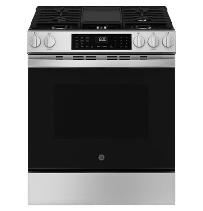 GE APPLIANCES GGS600AVFS GE(R) 30" Slide-In Front-Control Convection Gas Range with No Preheat Air Fry and EasyWash(TM) Oven Tray - GGS600AVFS-KT