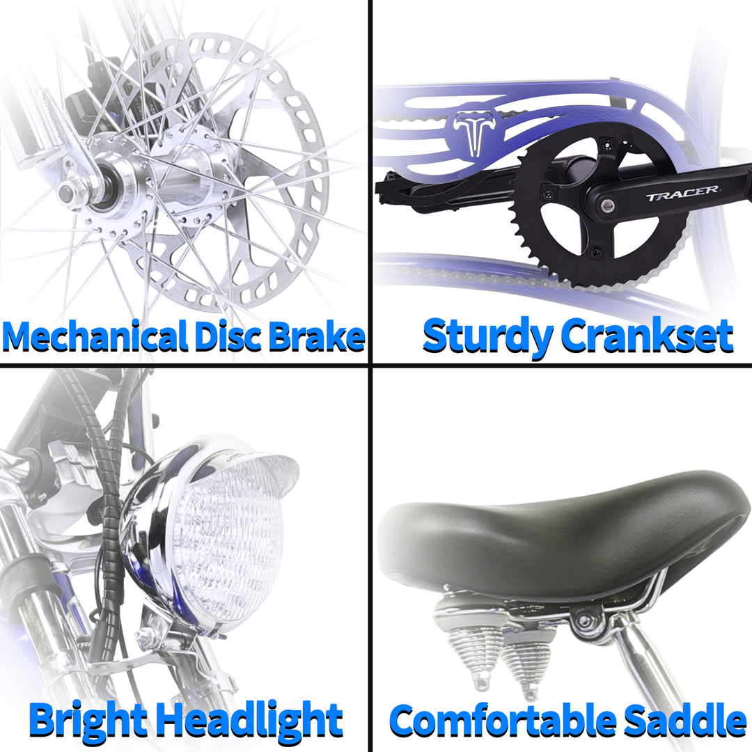 Tracer 500W Twenty5 GT Chopper Cruiser Electric Bike