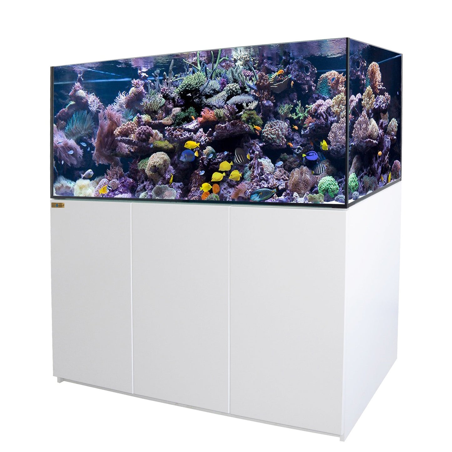 Aqua Dream 185 Gallon Coral Reef Aquarium Tank with Ultra Clear Glass and Built in Sump All White -  REEF-1500-WT