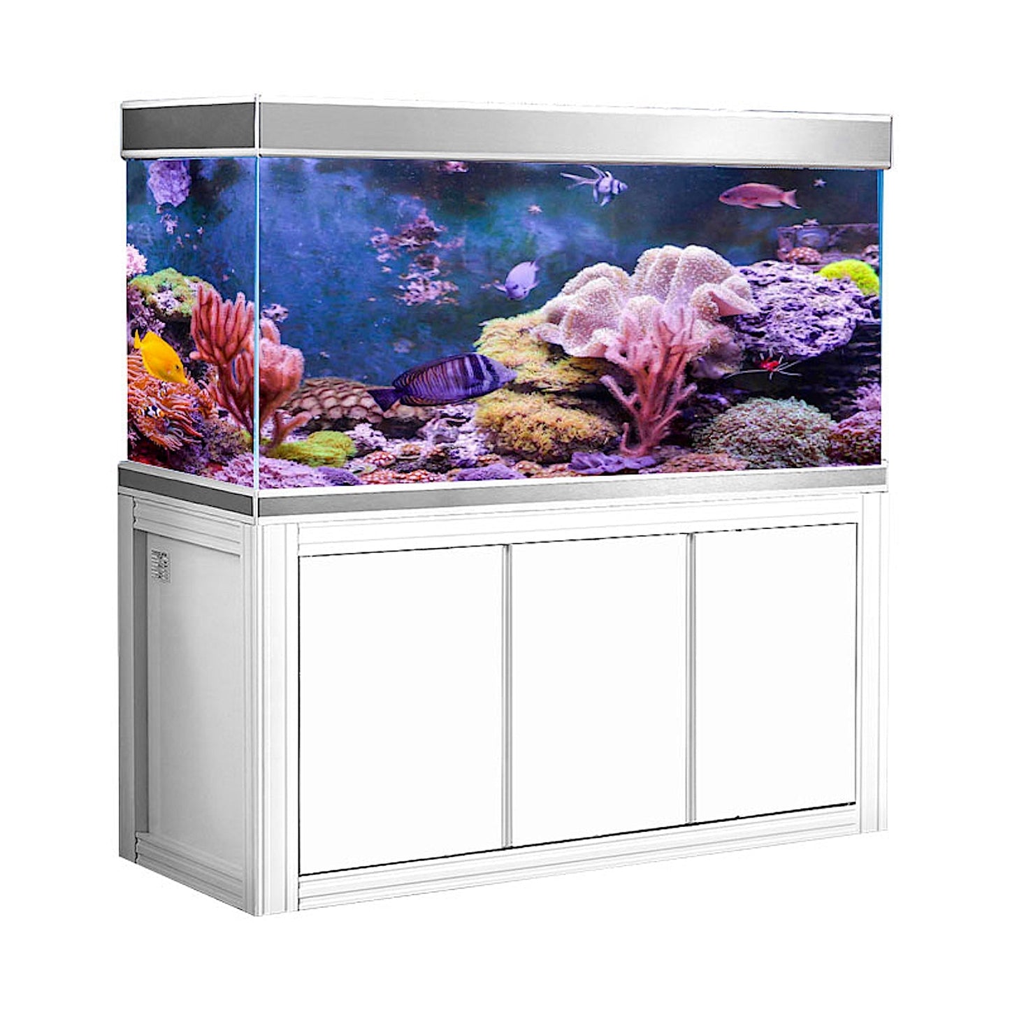 Aqua Dream 145 Gallon Tempered Glass Aquarium White and Silver -  AD-1260-WS