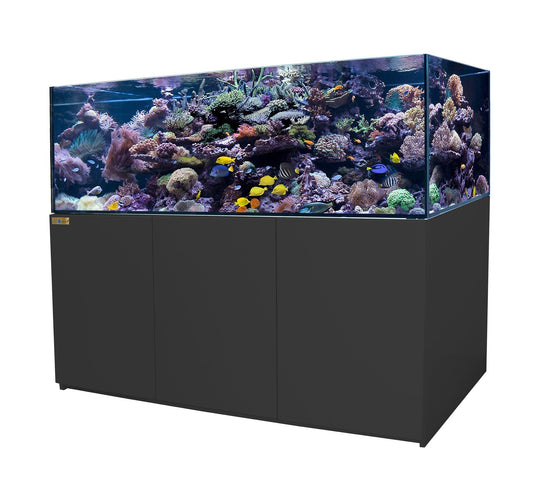 Aqua Dream 250 Gallon Coral Reef Aquarium Tank with Ultra Clear Glass and Built in Sump All Black  - REEF-2000-BK