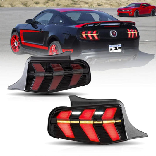 Auxbeam LED Tail Lights Assembly With Amber Sequential Turn Signal Smoked For 2010-2012 Ford Mustang 5th Gen (S-197 II) Pre-Facelift - ZC000161