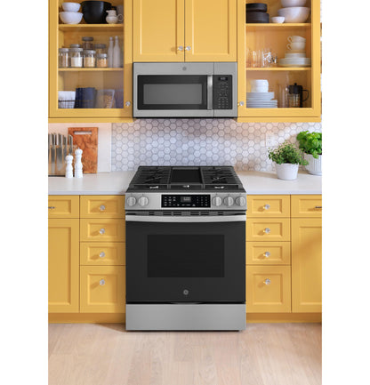 GE APPLIANCES GGS600AVFS GE(R) 30" Slide-In Front-Control Convection Gas Range with No Preheat Air Fry and EasyWash(TM) Oven Tray - GGS600AVFS-KT