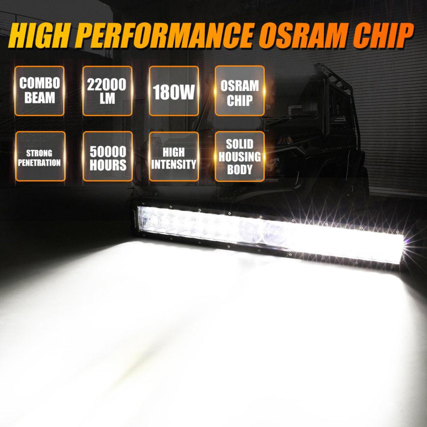 Auxbeam AR-800 RGB Switch Panel with APP+22 Inch 5D-PRO LED Light Bar, Toggle/ Momentary/ Pulsed Mode Supported - GP00012144