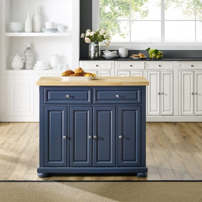 CROSLEY KF30031ANV MADISON 42 INCH TRANSITIONAL DESIGN KITCHEN ISLAND - NAVY - KF30031ANV