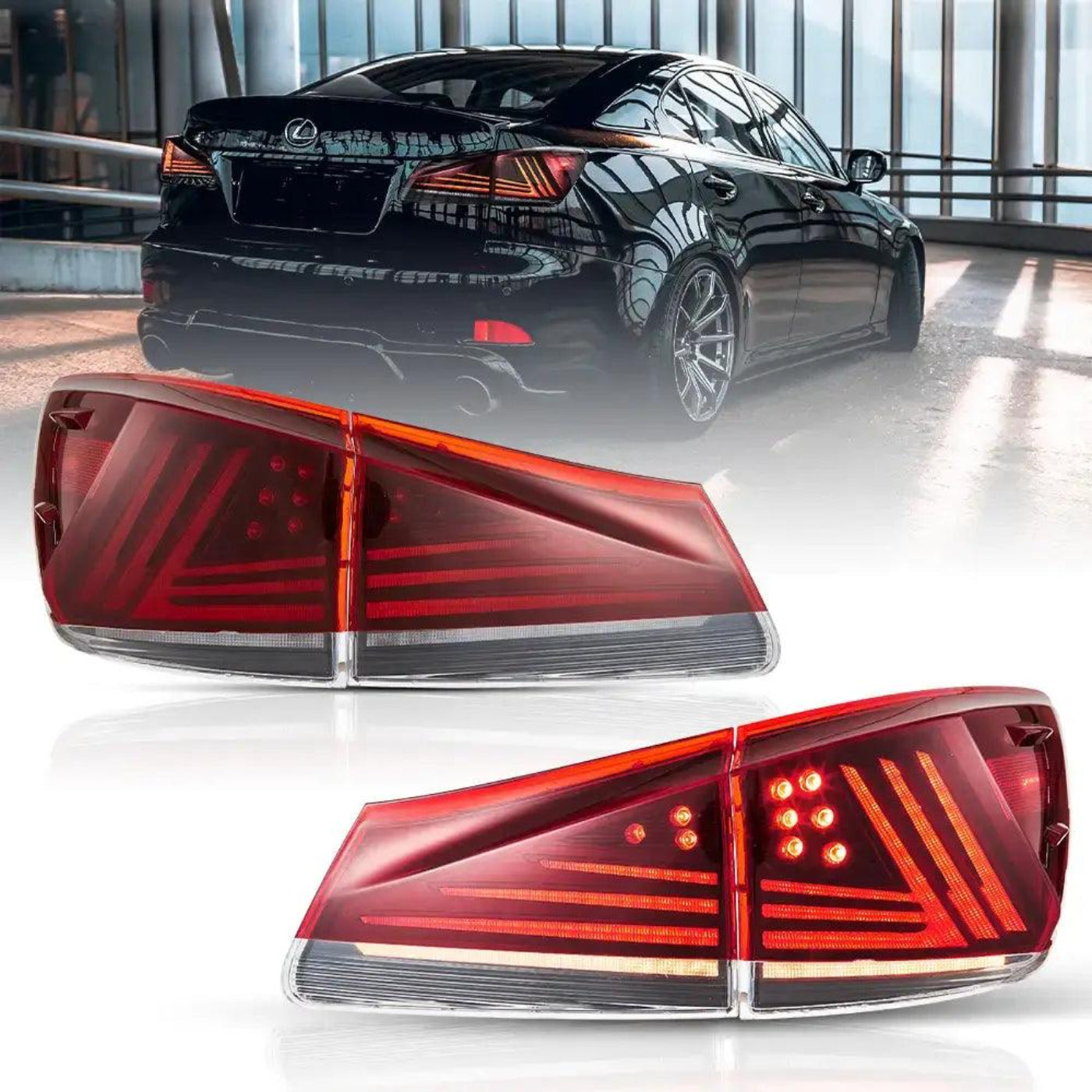 Auxbeam LED Tail Lights Assembly Upgraded Version For 2006-2013 Lexus IS 2th Gen (XE20) - ZC000166