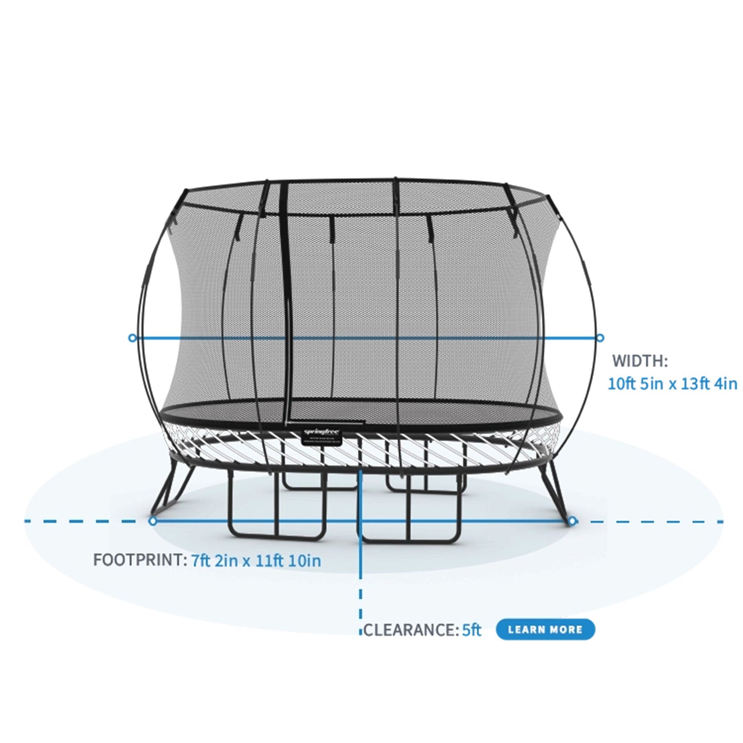 Springfree Trampoline Kids Outdoor Medium Oval 8 x 11' Trampoline with Enclosure - 212962