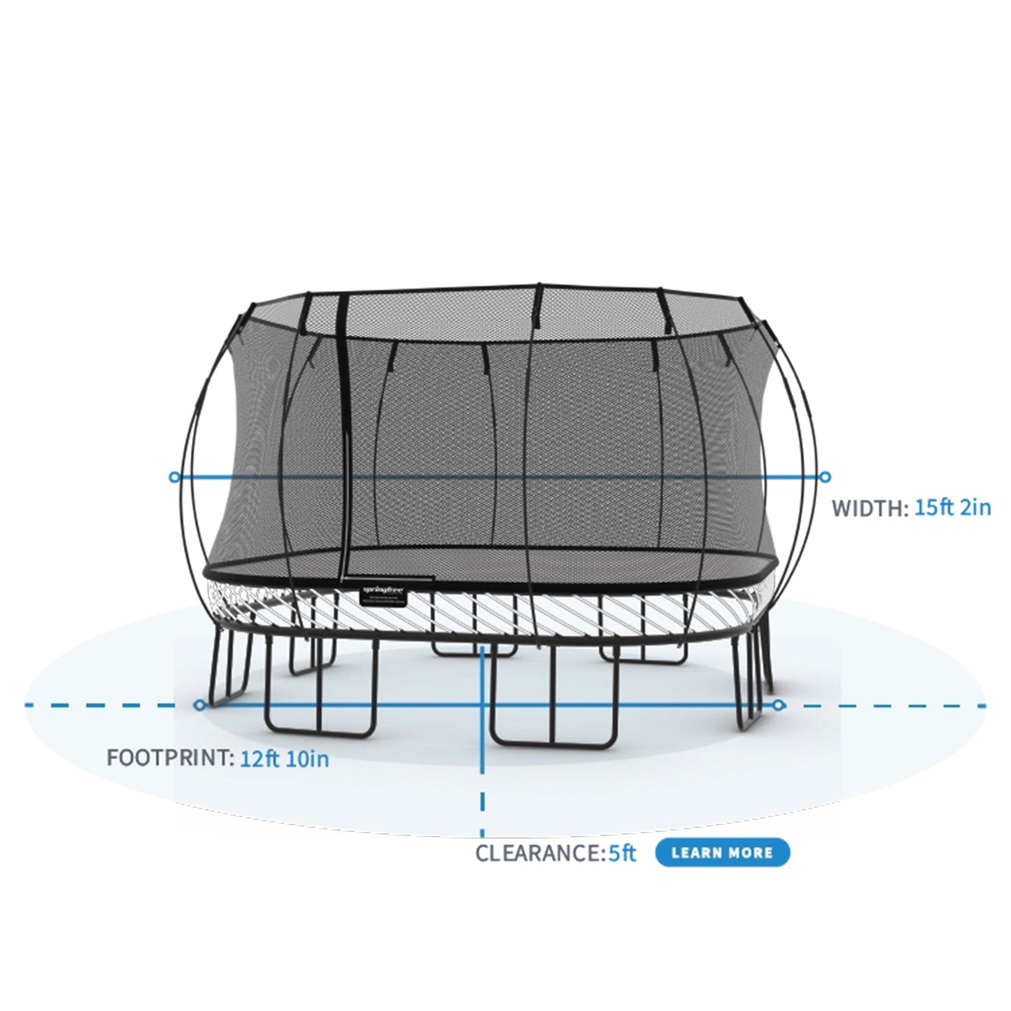 Springfree Trampoline Kids Outdoor Jumbo Square 13 Ft Trampoline with Enclosure - 212965