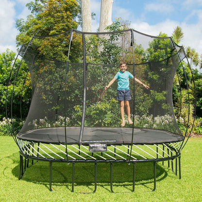 Springfree Outdoor Square 11 Foot Trampoline, Enclosure, Hoop Game, and Ladder - 215879