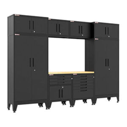 Armadillo Tough Black 9-Piece Garage Cabinet Set with Levelers - AR9PC112B