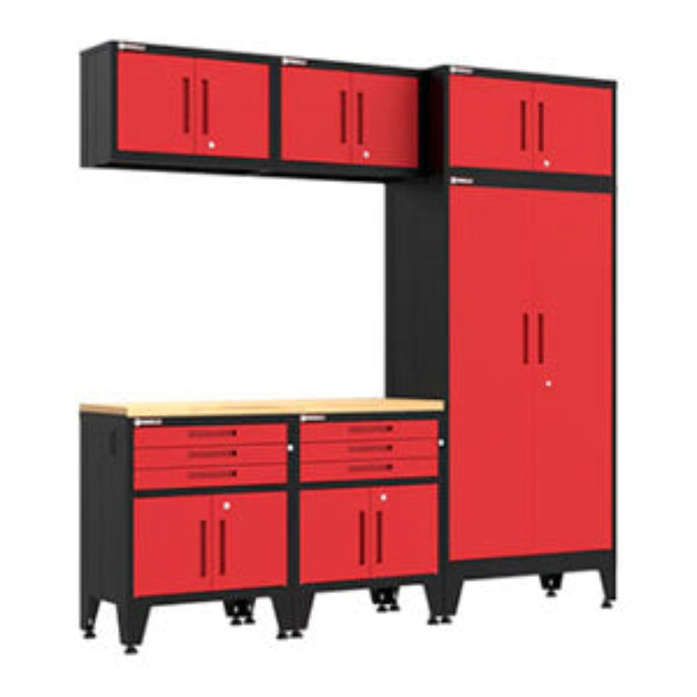 Armadillo Tough Red 7-Piece Garage Cabinet Set with Levelers - AR6PC113R