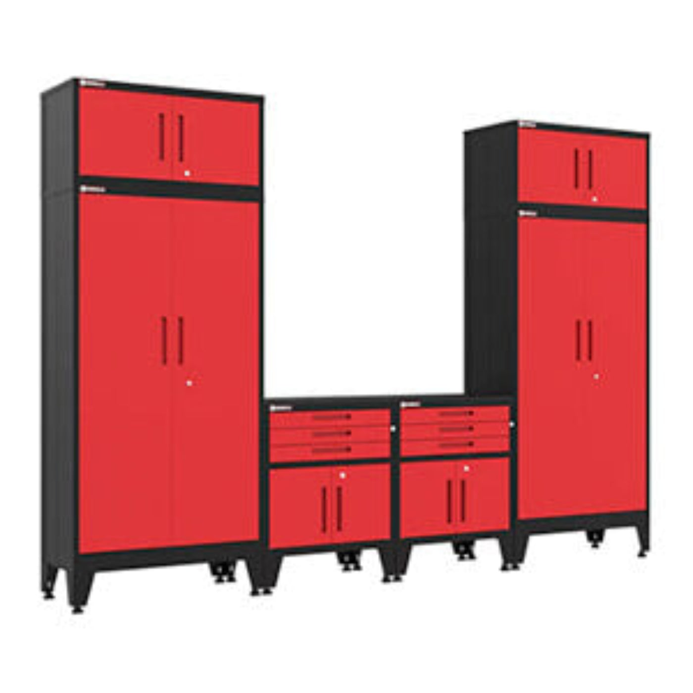 Armadillo Tough Red 6-Piece Garage Cabinet System with Levelers - AR6PC115R
