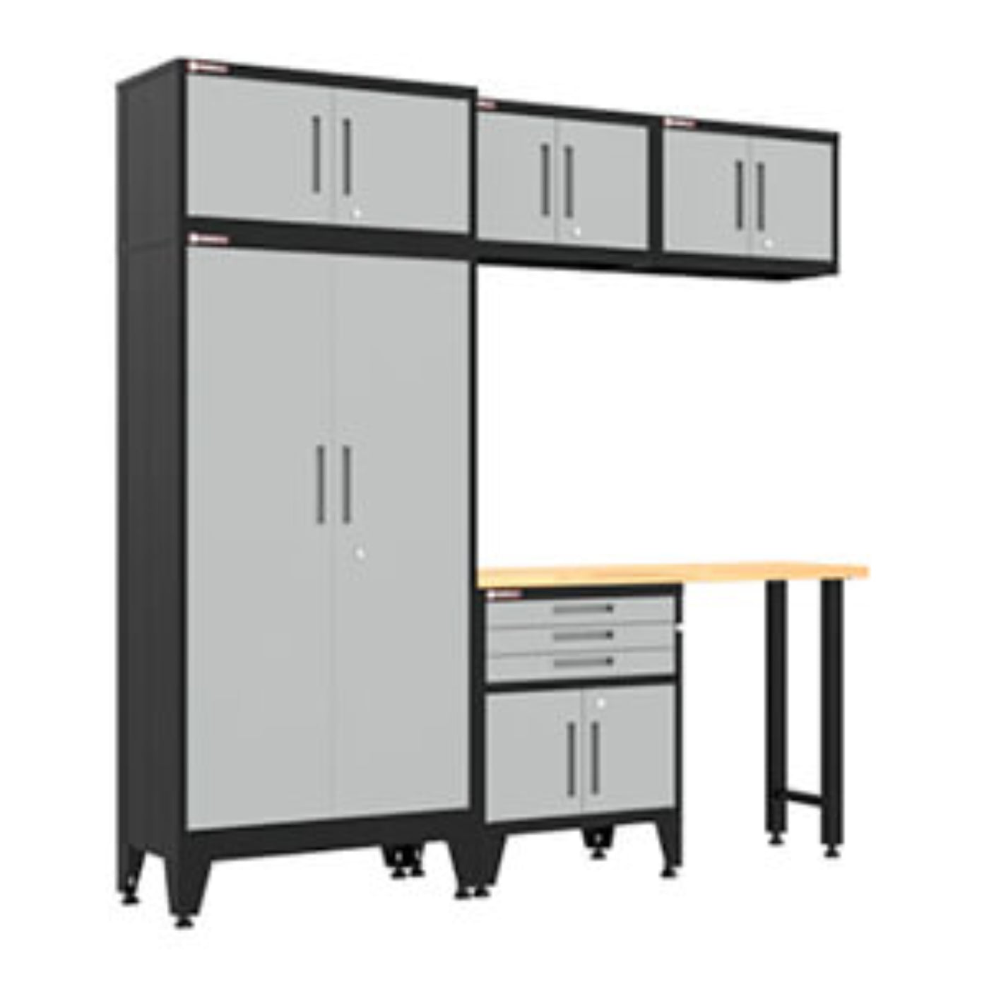 Armadillo Tough Grey 6-Piece Garage Cabinet Set with Levelers - AR6PC116G