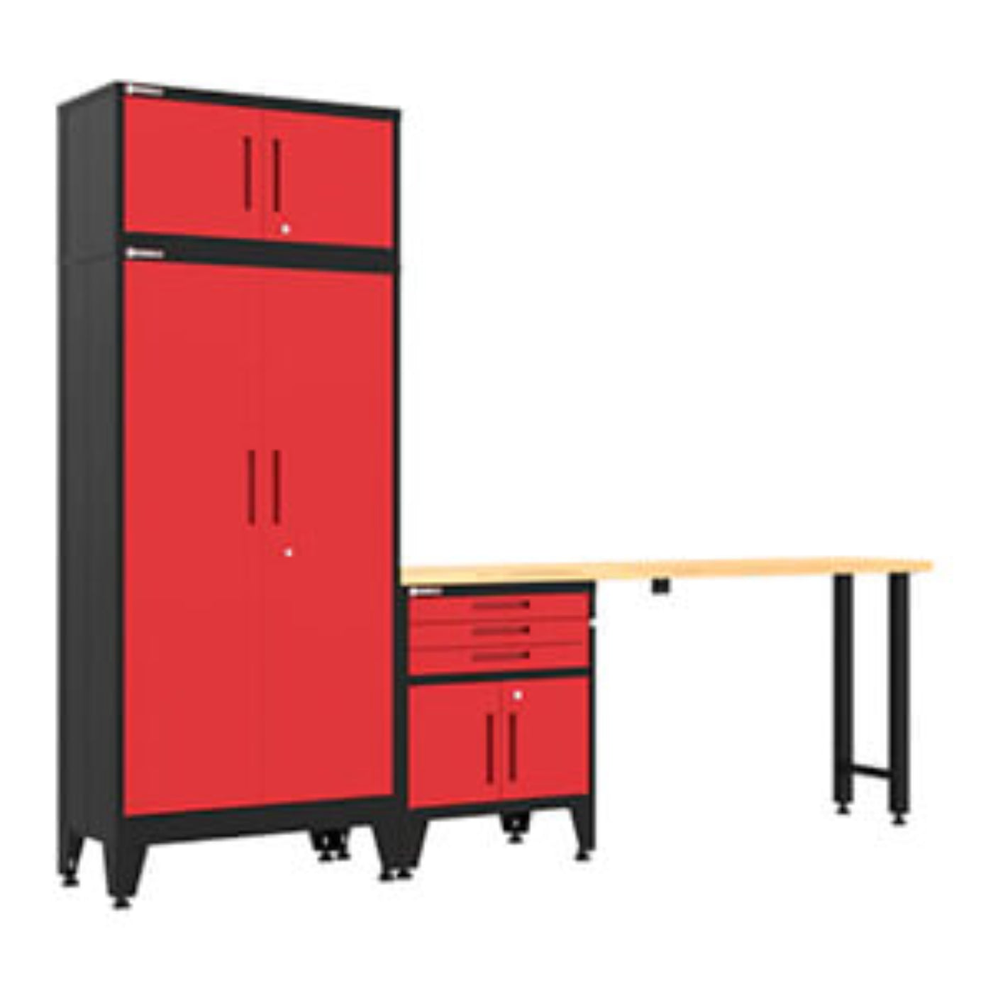 Armadillo Tough Red 4-Piece Garage Cabinet Set with Levelers - AR4PC118R