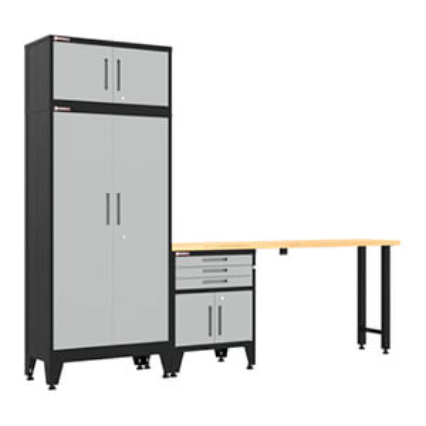 Armadillo Tough Grey 4-Piece Garage Cabinet Set with Levelers - AR4PC118G