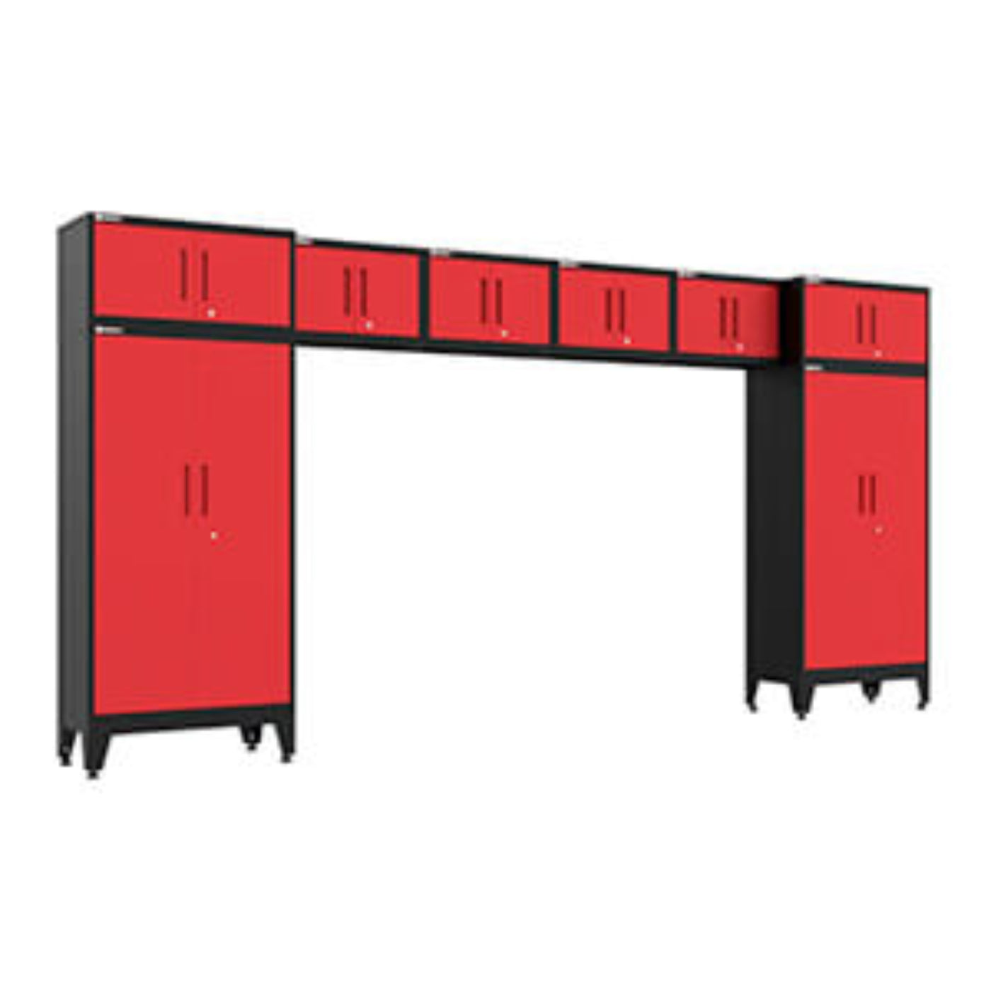 Armadillo Tough Red 8-Piece Garage Cabinet Set with Levelers - AR8PC121R