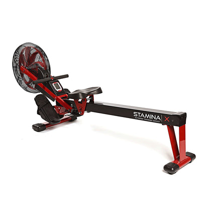 Stamina Cardio Exercise Foldable X Air Rower Rowing Machine w/ LCD Display, Red - 228547