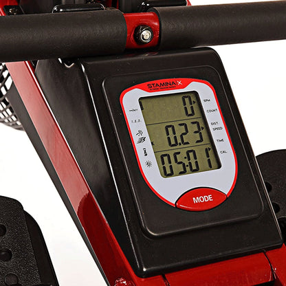 Stamina Cardio Exercise Foldable X Air Rower Rowing Machine w/ LCD Display, Red - 228547