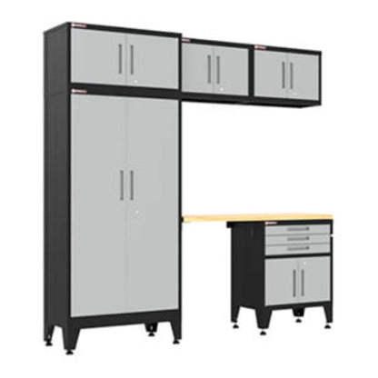 Armadillo Tough Grey 6-Piece Garage Cabinet Set with Levelers - AR6PC129G