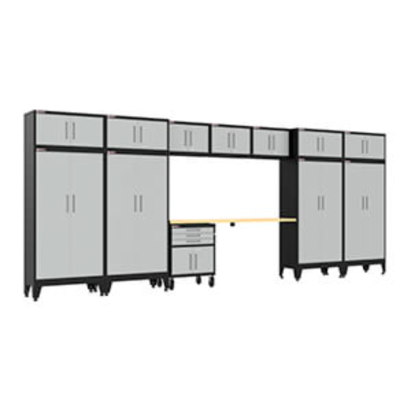 Armadillo Tough Grey 13-Piece Garage Cabinet Set with Levelers and Casters - AR13PC131G