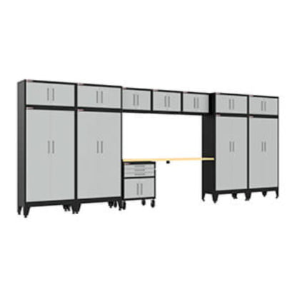 Armadillo Tough Grey 13-Piece Garage Cabinet Set with Levelers and Casters - AR13PC131G