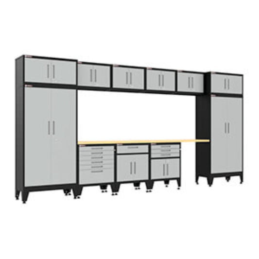 Armadillo Tough Grey 13-Piece Garage Cabinet Set with Levelers - AR13PC133G