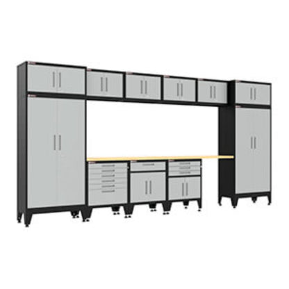 Armadillo Tough Grey 13-Piece Garage Cabinet Set with Levelers - AR13PC133G