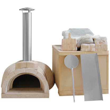 WPPO 52" x 55" x 31" DIY Tuscany Wood-Fired Outdoor Pizza Oven Kit with Stainless Steel Flue and Black Door WDIY-AD100 - WDIY-AD100