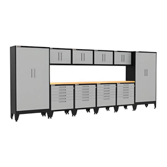 Armadillo Tough Grey 12-Piece Garage Cabinet Set with Levelers - AR12PC134G