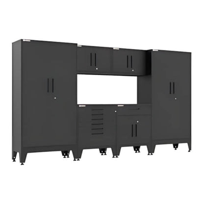 Armadillo Tough Black 6-Piece Garage Cabinet Set with Levelers