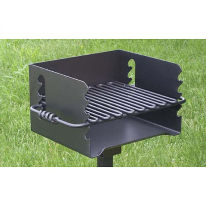 Pilot Rock CBP-135 Park Style Outdoor BBQ Charcoal Grill with Swivel, 2 Pack - 415877