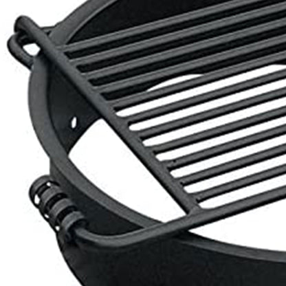 Pilot Rock 2 Pack 24” Steel Ground Fire Pit Rings & Metal Cooking Grates, Black - 415885