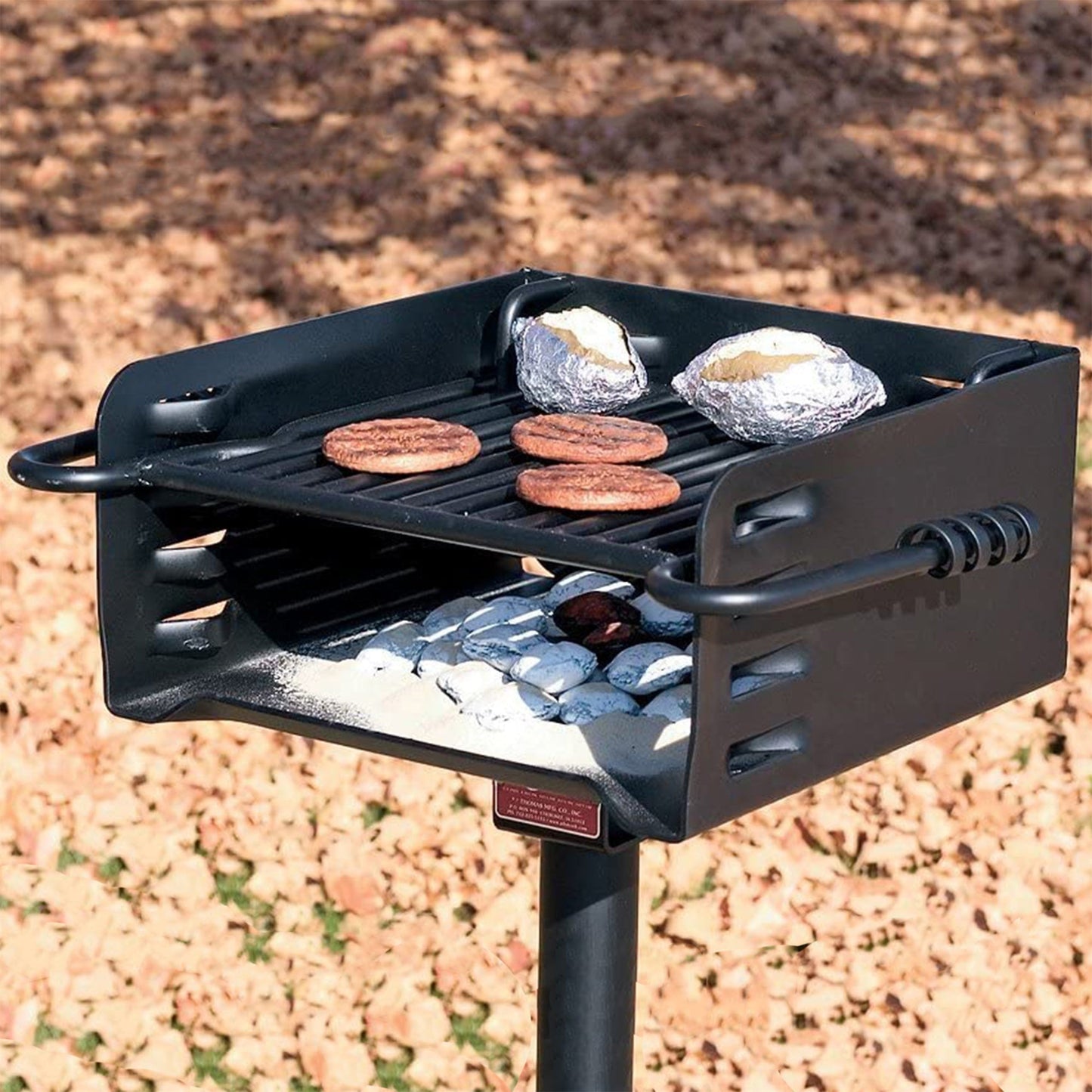 Pilot Rock H-16 B6X2 Park Style Outdoor BBQ Charcoal Grill w/ Swivel, 4 Pack - 415872