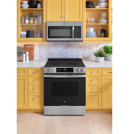 GE APPLIANCES GRS600AVFS GE(R) 30" Slide-In Electric Convection Range with No Preheat Air Fry and EasyWash(TM) Oven Tray - GRS600AVFS-KT