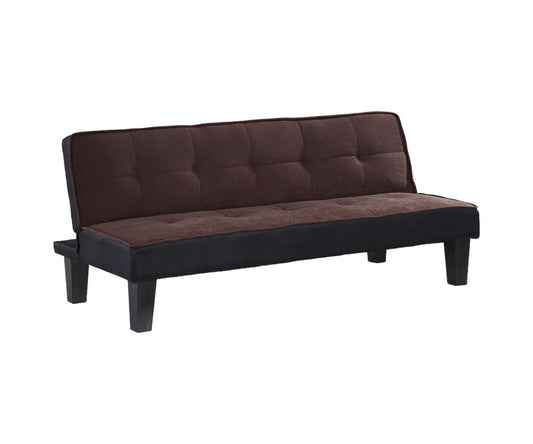 Modway Furniture 66" Dark Brown Microfiber Convertible Futon Sofa - Modern Armless Design with Stylish Black Legs - 285667-HOMEROOTS