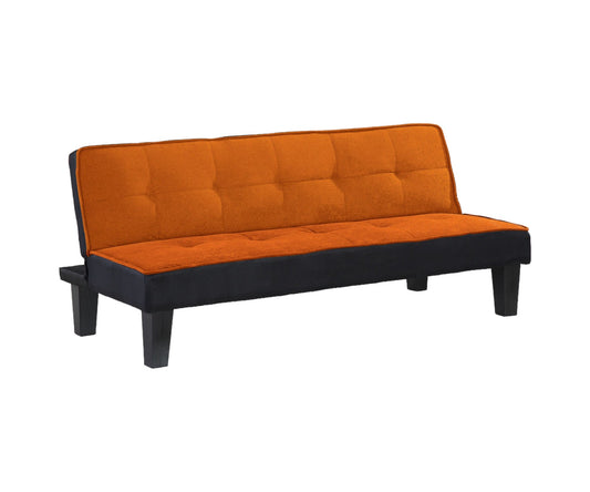 Modway Furniture 66" Orange Fabric Sofa - Chic Armless Design with Modern Black Legs for a Stylish Living Room Upgrade - 285668-HOMEROOTS