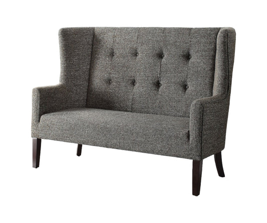 Modway Furniture 56" Gray Fabric Settee with Elegant Chocolate Legs – Stylish Comfort for Your Home Interior Redesign - 285683-HOMEROOTS