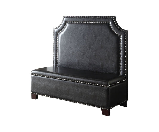 Modway Furniture 54" Espresso Faux Leather Settee with Chocolate Legs - Elegant Armless Design for Timeless Style - 285684-HOMEROOTS