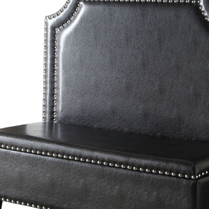 Modway Furniture 54" Espresso Faux Leather Settee with Chocolate Legs - Elegant Armless Design for Timeless Style - 285684-HOMEROOTS