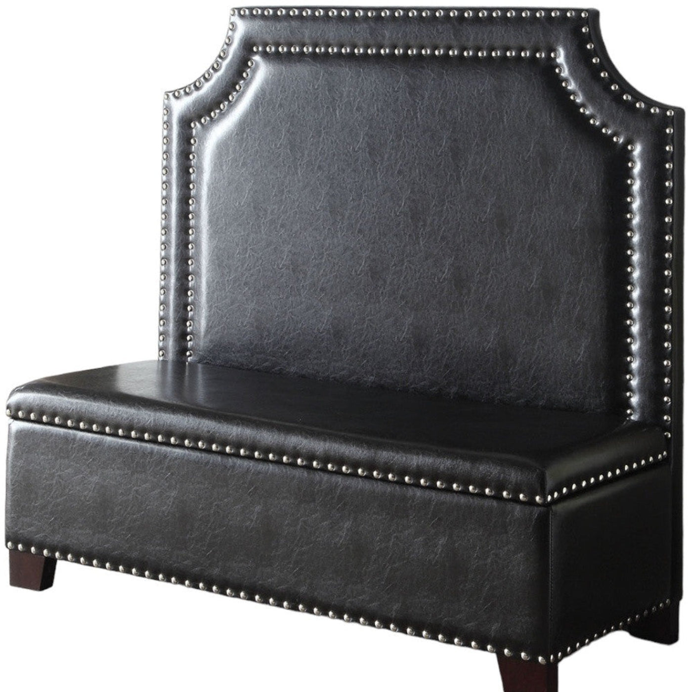 Modway Furniture 54" Espresso Faux Leather Settee with Chocolate Legs - Elegant Armless Design for Timeless Style - 285684-HOMEROOTS