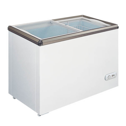 Chef AAA - FR-CN-0200, Commercial 34" Glass Door Frozen Food or Ice Cream Chest Freezer Display 7.1cu.ft. - FR-CN-0200