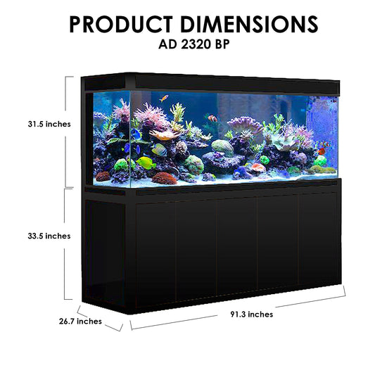 Aqua Dream 400 Gallon Tempered Glass Aquarium Black AD-2320-BP
