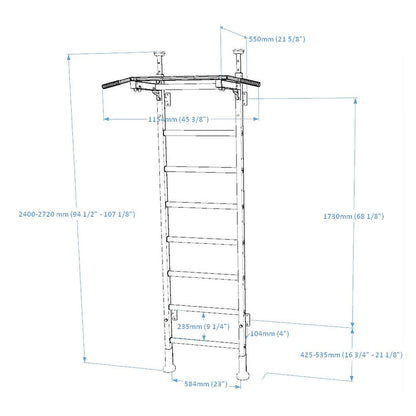 BenchK Steel Swedish Ladder Floor-to-Ceiling White